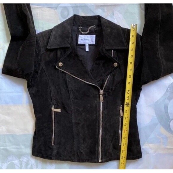 BCBGeneration Chocolate Brown 100% Suede Moto Jacket Sz S Zipper NWOT $389 - Picture 3 of 12